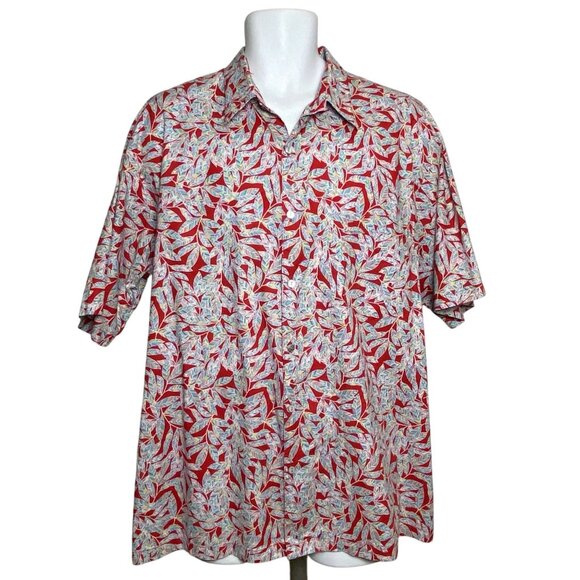 Vintage Tori Richard Cotton Lawn Hawaiian Shirt Mens XL Button Up Short Sleeve - Picture 1 of 6